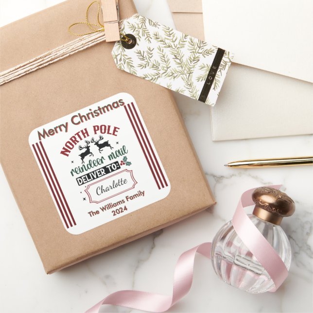 Holiday Reindeer Mail Sticker (Gifting)