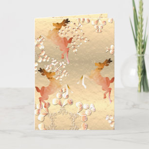 Holiday Reindeer & Snowflakes Greeting Card