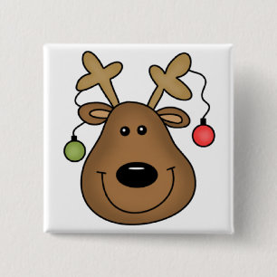 Holiday Reindeer Tshirts and Gifts 15 Cm Square Badge