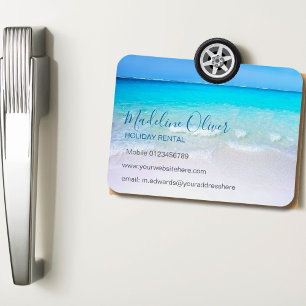 Holiday Rental Ocean Wave Beach Blue Modern  Magnet