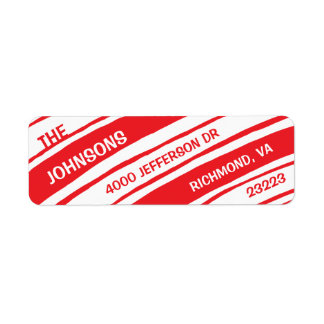 Holiday Return Address Labels: Candy Cane