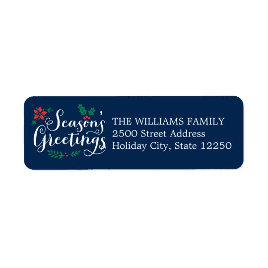 Holiday Return Address Labels | Season's Greetings