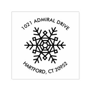 Holiday Return Address Stamps with Snowflake