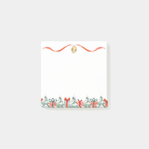 Holiday Ribbon Bell Christmas Gifts Trees Pastel Post-it Notes