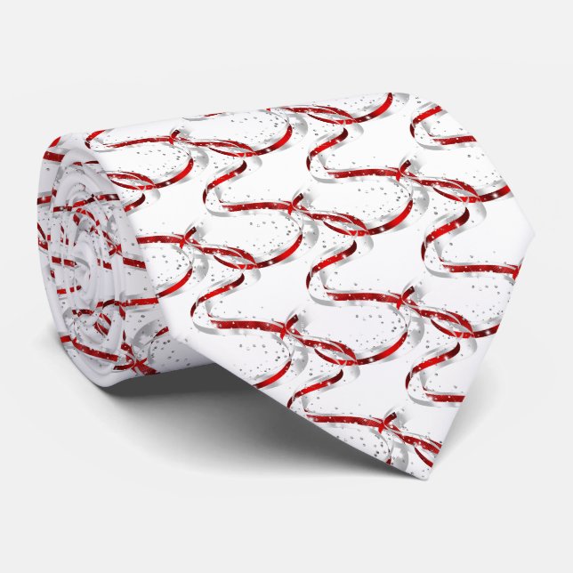 Holiday Ribbon Men's Tie  (Rolled)