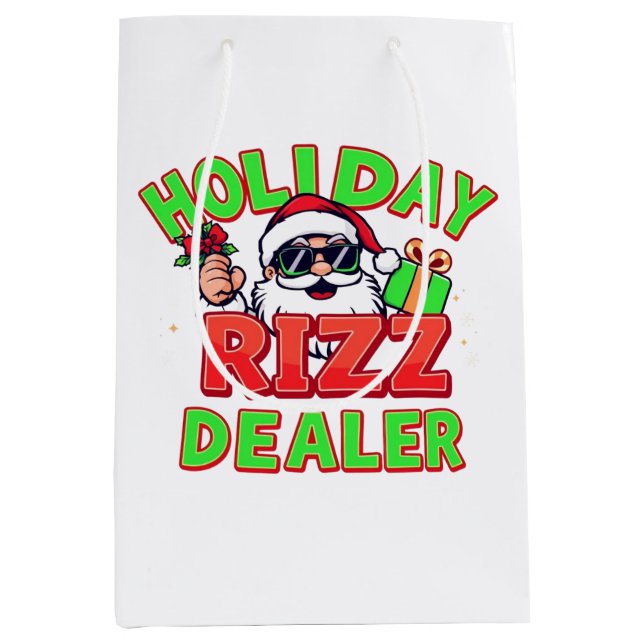 Holiday Rizz Dealer gen alpha meme Christmas Medium Gift Bag (Front)