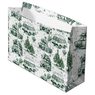 Holiday Road Trip Christmas Gift Bag green