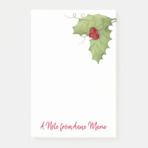 Holiday Rustic Christmas Greenery Cute Custom Post-it Notes