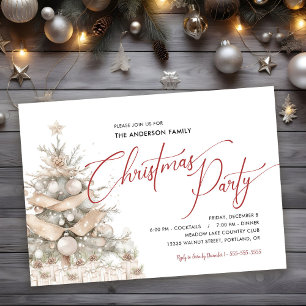Holiday Rustic Evergreen Christmas Party Invitation