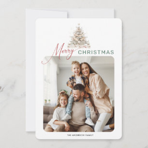 Holiday Rustic Evergreen Message Photo Christmas