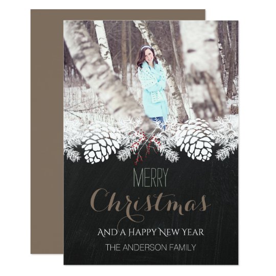 Holiday Rustic Pine and Chalkboard Card