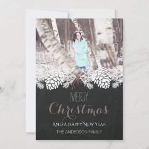 Holiday Rustic Pine and Chalkboard Card