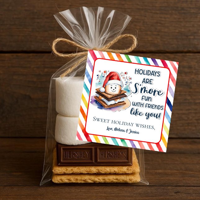 Holiday S’more Fun with Friends Like You!  Square Sticker (Creator Uploaded)