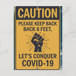 Holiday Safety Postcard - Keep Back 6 Feet, Conque
