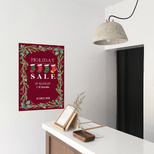 Holiday Sale Christmas Flower Business Ads Poster