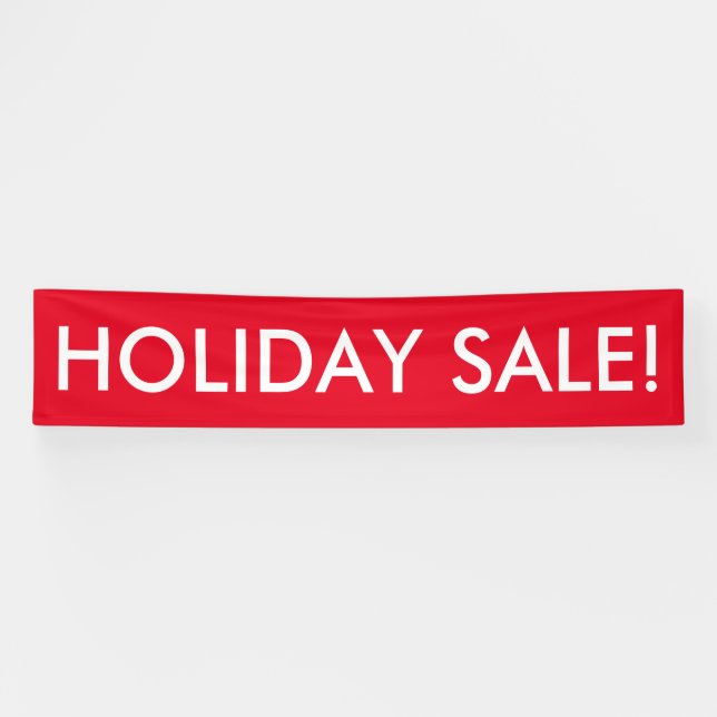 Holiday Sale customisable red white banner (Horizontal)