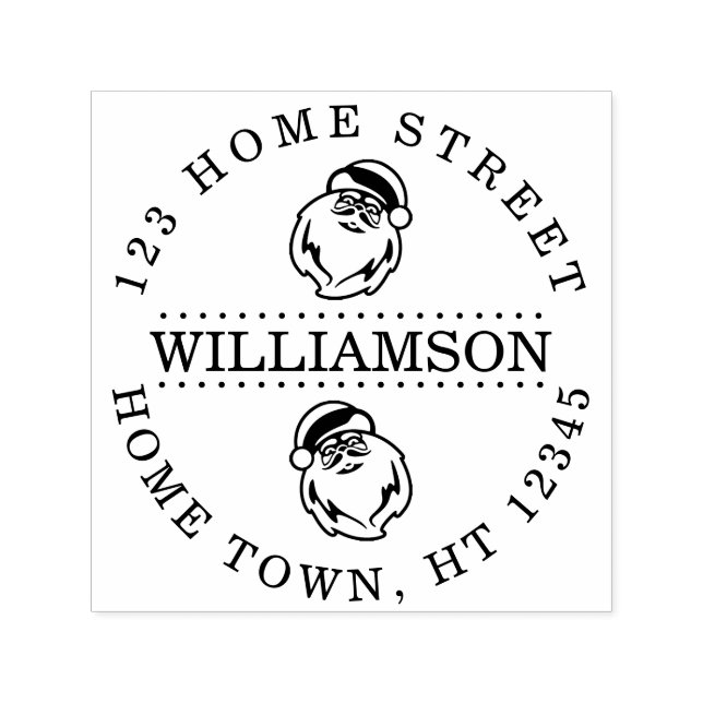 Holiday Santa Circular Return Address Self-inking Stamp (Design)