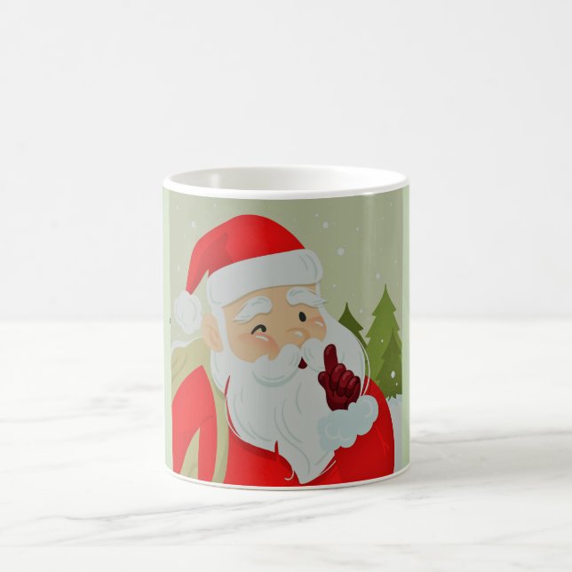 Holiday Santa Claus And Snowflakes Coffee Mug (Center)