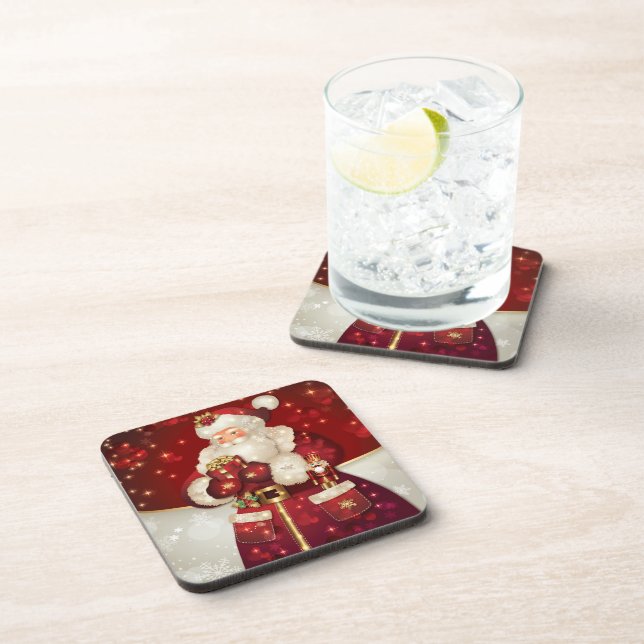 Holiday Santa Coaster Set (Right Side)