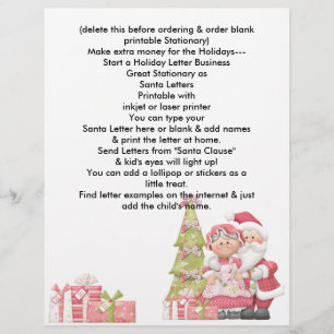 Holiday Santa Letterhead Letter Christmas Business