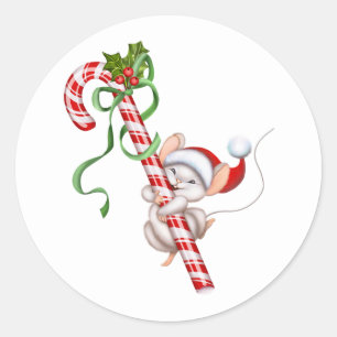 Holiday Santa Mouse Stickers