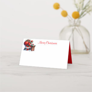 Holiday Santa Name Place Card
