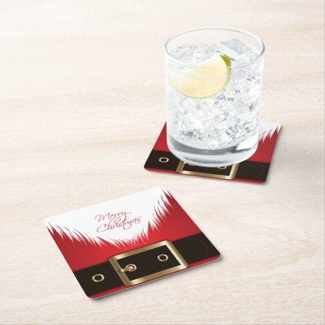 Holiday Santa Paper Coaster Set (Insitu)