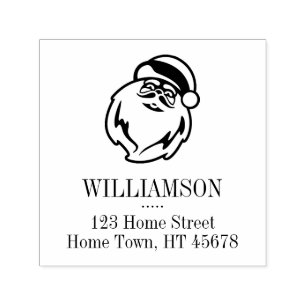 Holiday Santa Square Return Address Self-inking Stamp