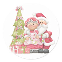 Holiday Santa sticker envelope seal Christmas