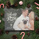 Holiday Save the Date Engagement Christmas Card<br><div class="desc">This elegant holiday save the date card features the greeting "tidings of joy" embellished with a diamond engagement ring making it great for the couple announcing their upcoming wedding. Also makes a great winter wedding announcement or newlywed first Christmas card!
Sample photo © Scobey Photography</div>