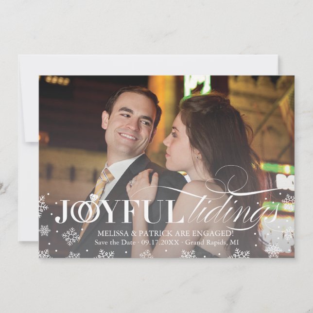 Holiday Save the Date Newlywed Christmas Card (Front)