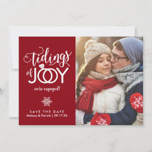Holiday Save the Date Newlywed Christmas Card