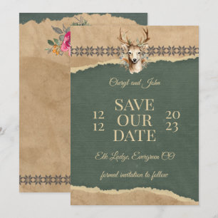 Holiday Save the Date Wedding at the Lodge Invitation