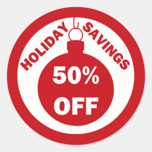 Holiday Savings 50% OFF Classic Round Sticker