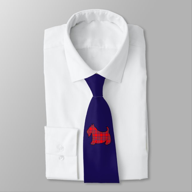 Holiday Scottish Terrier Tie (Tied)