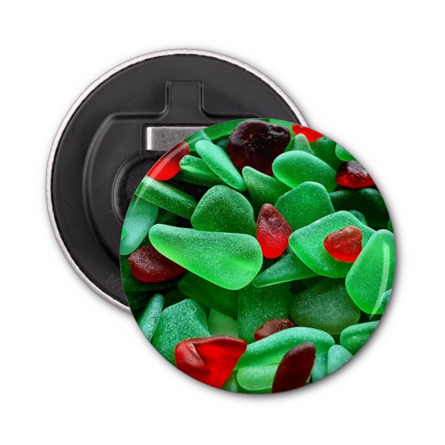 Holiday seaglass bottle opener (Front)