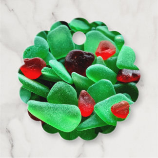 Holiday seaglass gift tag