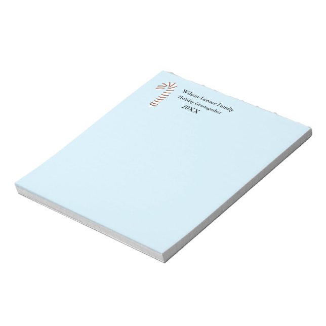 Holiday Season Artistic Candy Cane Notepad (Rotated)