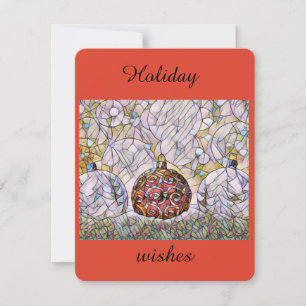 Holiday season best wishes stained glass look  card