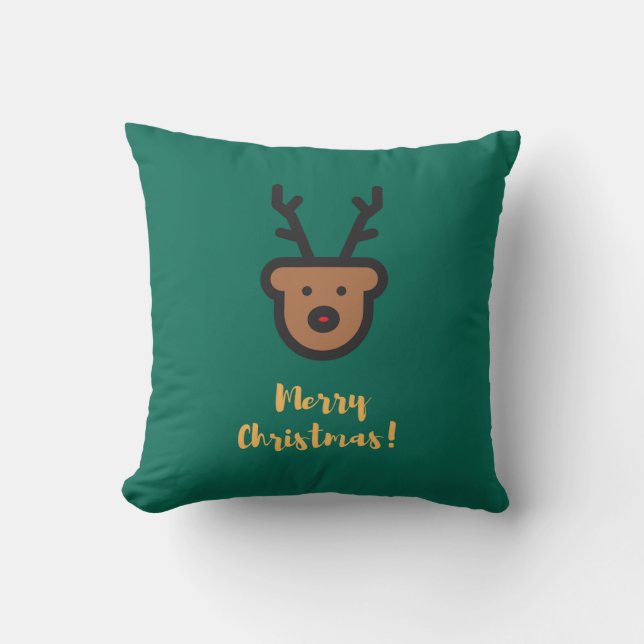 Holiday Season, Christmas, Cute Reindeer Cushion (Front)