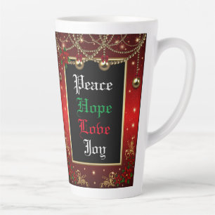 Holiday Season Decorations Red Frame Latte Mug