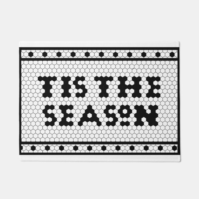 Holiday Season Farmhouse Tile Design Doormat (Front)