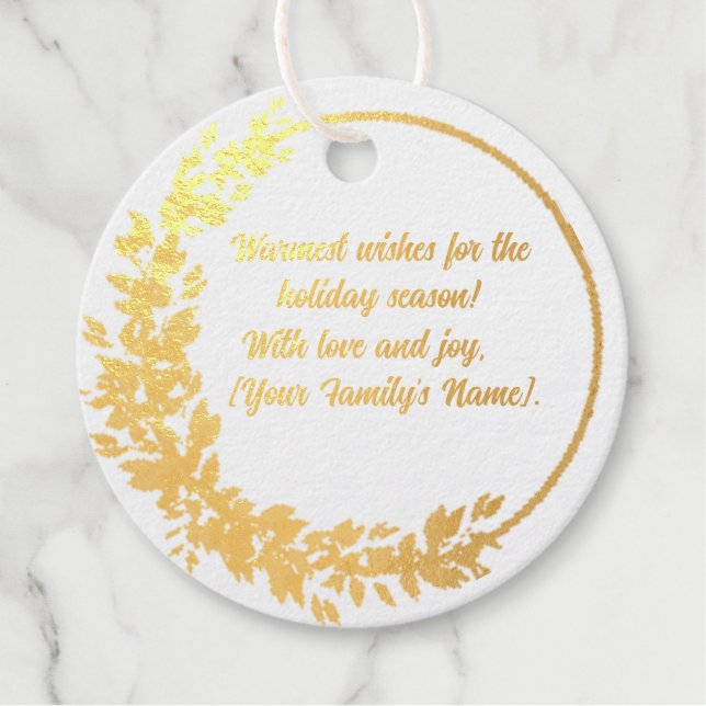 Holiday Season Foil Favour Tag (Front)