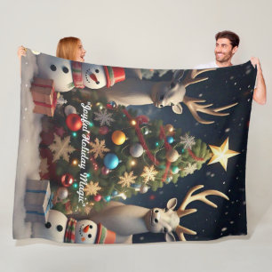 "Holiday Season Joy" Fleece Blanket