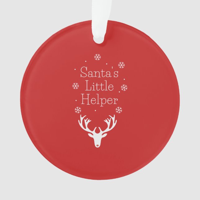 Holiday Season, Merry Christmas, Santa Helper Ornament (Front)