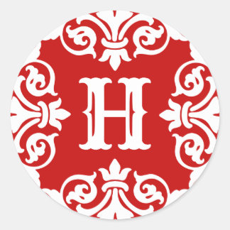 Holiday season monogram classic round sticker