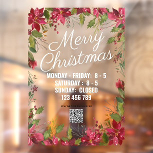 Holiday season shop sign Christmas window cling