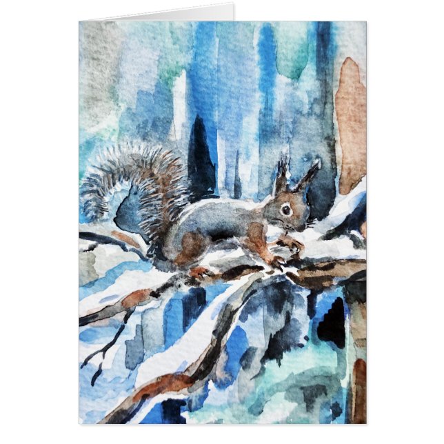 Holiday season squirrel card (Front)