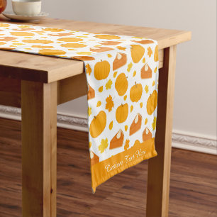 Holiday Season Thanksgiving Halloween Pumpkin Pie Short Table Runner