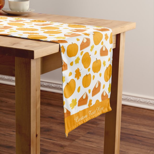 Holiday Season Thanksgiving Halloween Pumpkin Pie Short Table Runner (In Situ)